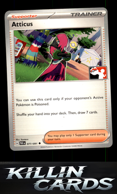 Atticus 077/091 Pokemon Uncommon SV: Paldean Fates Card NM