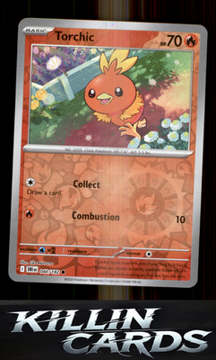 Reverse Holofoil Torchic 040/182 Pokemon Common SV10: Destined Rivals Card NM