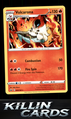 Volcarona 024/198 Pokemon Rare SWSH06: Chilling Reign Card NM