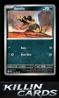 Sandile 064/094 Pokemon Common ME02: Phantasmal Flames Card NM