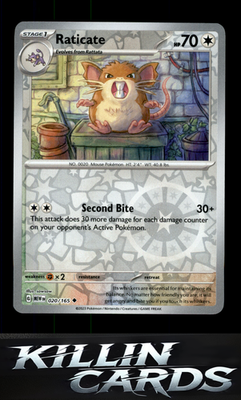 Reverse Holofoil Raticate 020/165 Pokemon Uncommon SV: Scarlet & Violet 151 Card
