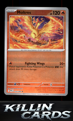 Reverse Holofoil Moltres 014/094 Pokemon Holo Rare ME02: Phantasmal Flames Card
