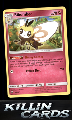 Ribombee 96/147 Pokemon Uncommon SM - Burning Shadows Card NM