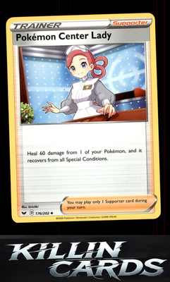Pokemon Center Lady 176/202 Pokemon Uncommon SWSH01: Sword & Shield Base Set Car
