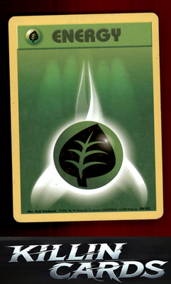 Grass Energy 099/102 Pokemon Common Base Set Card LP