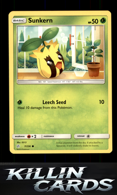 Sunkern 7/236 Pokemon Common SM - Cosmic Eclipse Card NM