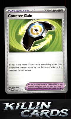 Counter Gain 169/191 Pokemon Uncommon SV08: Surging Sparks Card NM