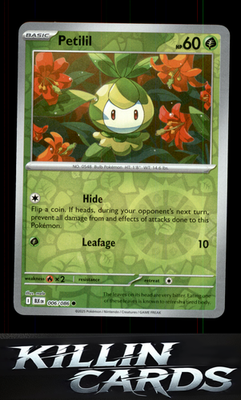 Reverse Holofoil Petilil 006/086 Pokemon Common SV: Black Bolt Card NM