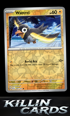 Reverse Holofoil Wattrel 066/191 Pokemon Common SV08: Surging Sparks Card NM
