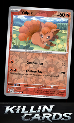 Reverse Holofoil Vulpix 028/197 Pokemon Common SV03: Obsidian Flames Card NM