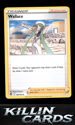 Wallace 166/195 Pokemon Uncommon SWSH12: Silver Tempest Card NM