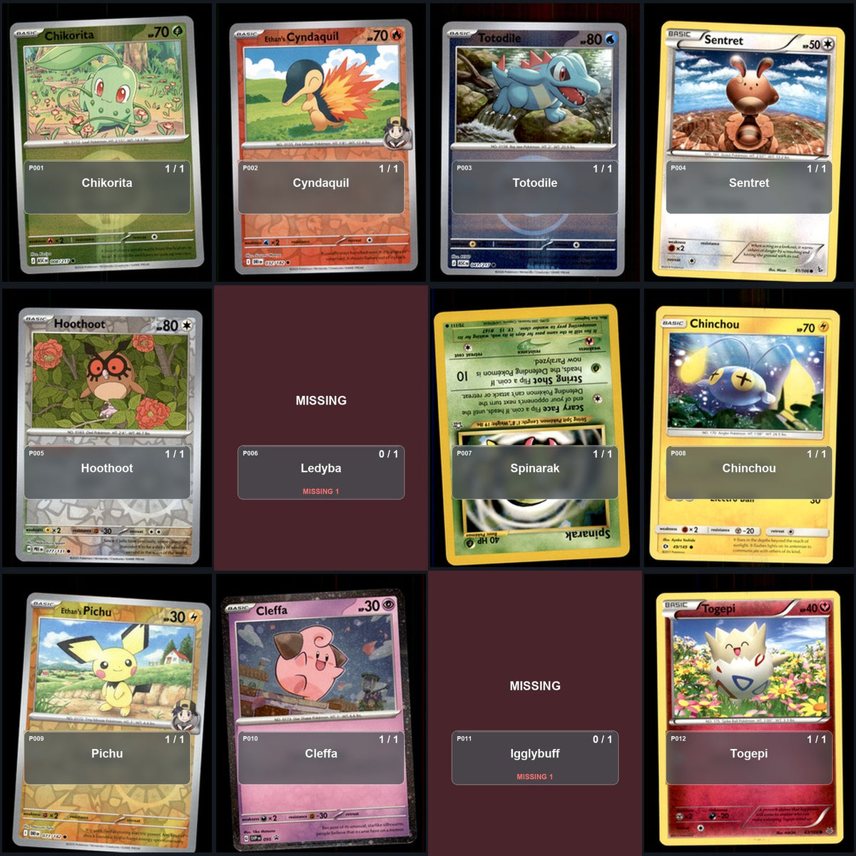 Pokemon TCG Generation 2 Johto Pokemon Pokedex Set 94 Cards Collection