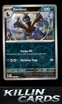 Reverse Holofoil Zweilous 118/191 Pokemon Common SV08: Surging Sparks Card NM
