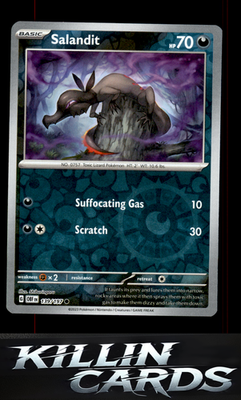Reverse Holofoil Salandit 139/197 Pokemon Common SV03: Obsidian Flames Card NM
