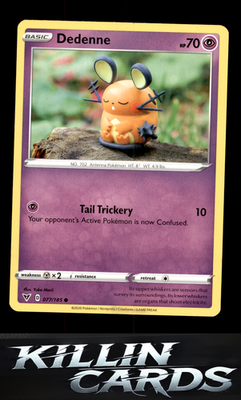Dedenne 077/185 Pokemon Common SWSH04: Vivid Voltage Card NM