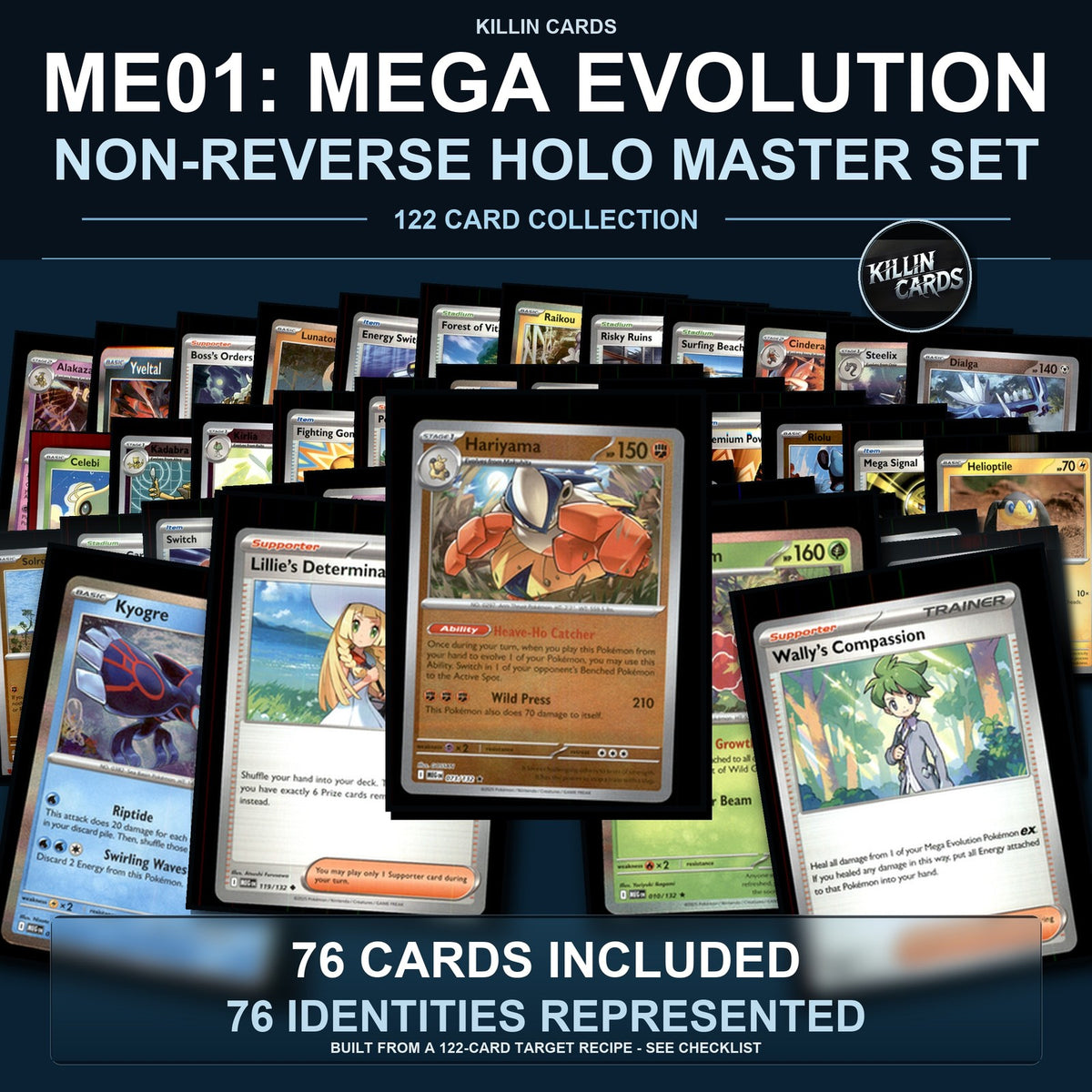 Pokemon TCG ME01: Mega Evolution C/UC/R Standard Set 76 Cards