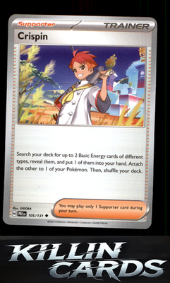 Crispin - 105/131 105/131 Pokemon Uncommon SV: Prismatic Evolutions Card NM