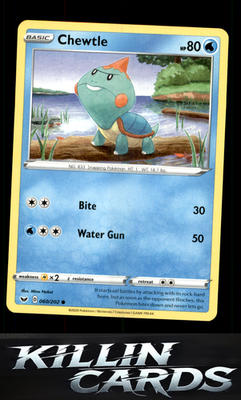 Chewtle 060/202 Pokemon Common SWSH01: Sword & Shield Base Set Card NM