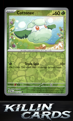 Reverse Holofoil Cottonee 007/131 Pokemon Common SV: Prismatic Evolutions Card N