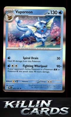 Vaporeon 022/131 Pokemon Rare SV: Prismatic Evolutions Card NM