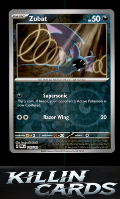 Reverse Holofoil Zubat 110/182 Pokemon Common SV04: Paradox Rift Card NM