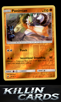 Reverse Holofoil Passimian 79/147 Pokemon Rare SM - Burning Shadows Card NM