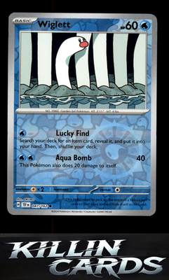 Reverse Holofoil Wiglett 047/162 Pokemon Common SV05: Temporal Forces Card NM