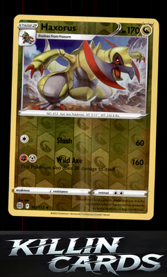 Reverse Holofoil Haxorus 112/172 Pokemon Rare SWSH09: Brilliant Stars Card NM