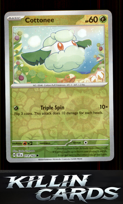 Reverse Holofoil Cottonee 014/162 Pokemon Common SV05: Temporal Forces Card NM
