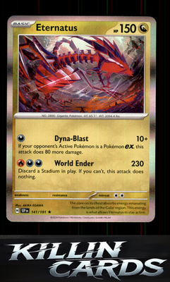Eternatus 141/191 Pokemon Rare SV08: Surging Sparks Card NM