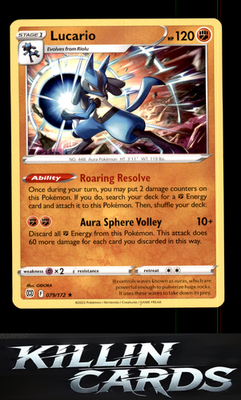 Lucario 079/172 Pokemon Holo Rare SWSH09: Brilliant Stars Card NM