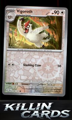 Reverse Holofoil Vigoroth 146/191 Pokemon Common SV08: Surging Sparks Card NM