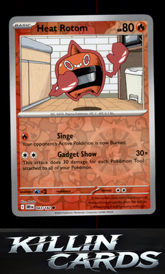 Reverse Holofoil Heat Rotom 043/182 Pokemon Common SV10: Destined Rivals Card NM