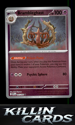 Reverse Holofoil Brambleghast 047/094 Pokemon Uncommon ME02: Phantasmal Flames C
