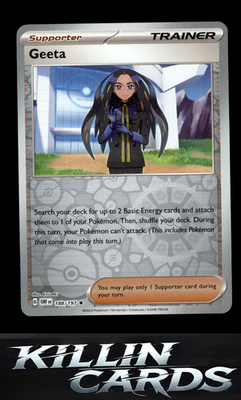 Reverse Holofoil Geeta 188/197 Pokemon Rare SV03: Obsidian Flames Card NM