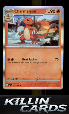 Charmeleon 027/197 Pokemon Uncommon SV03: Obsidian Flames Card NM