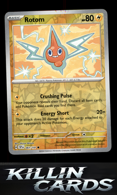 Reverse Holofoil Rotom 061/191 Pokemon Common SV08: Surging Sparks Card NM