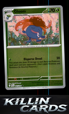 Reverse Holofoil Gloom 002/094 Pokemon Common ME02: Phantasmal Flames Card NM