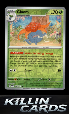 Reverse Holofoil Gloom 044/165 Pokemon Uncommon SV: Scarlet & Violet 151 Card NM