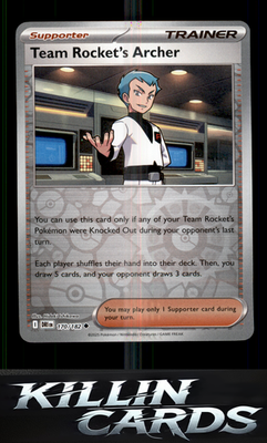 Reverse Holofoil Team Rocket's Archer - 170/182 170/182 Pokemon Uncommon SV10: D