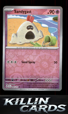 Reverse Holofoil Sandygast 090/191 Pokemon Common SV08: Surging Sparks Card NM