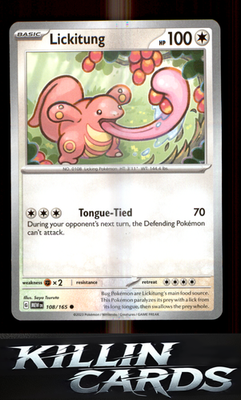 Lickitung 108/165 Pokemon Common SV: Scarlet & Violet 151 Card NM