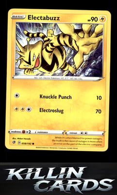 Electabuzz 058/192 Pokemon Common SWSH02: Rebel Clash Card LP