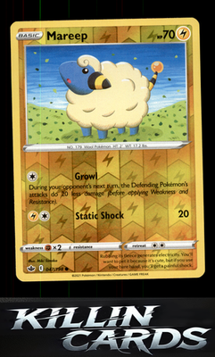Reverse Holofoil Mareep 047/198 Pokemon Common SWSH06: Chilling Reign Card NM