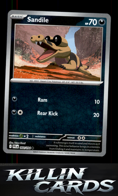 Reverse Holofoil Sandile 064/094 Pokemon Common ME02: Phantasmal Flames Card NM