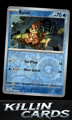 Reverse Holofoil Buizel 057/182 Pokemon Common SV10: Destined Rivals Card NM