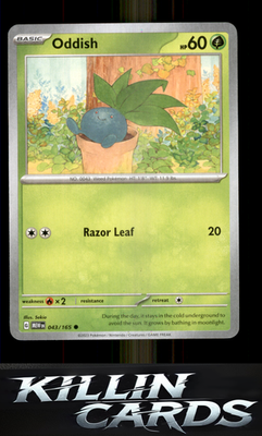 Oddish 043/165 Pokemon Common SV: Scarlet & Violet 151 Card NM
