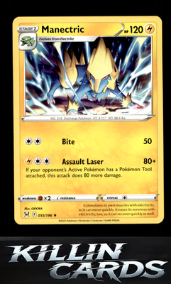 Manectric 055/196 Pokemon Rare SWSH11: Lost Origin Card NM