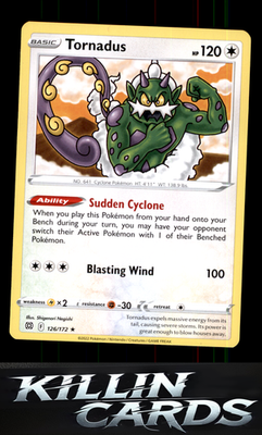 Tornadus 126/172 Pokemon Rare SWSH09: Brilliant Stars Card NM