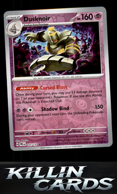 Reverse Holofoil Dusknoir 037/131 Pokemon Rare SV: Prismatic Evolutions Card NM